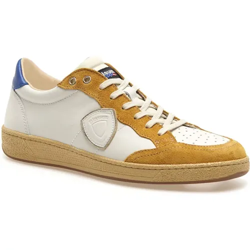 White Ochre Leather Sneaker Murray , male, Sizes: 10 UK, 7 UK, 6 UK - Blauer - Modalova