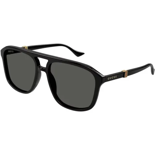 Grey Sunglasses Gg1494S 001 , male, Sizes: 57 MM - Gucci - Modalova