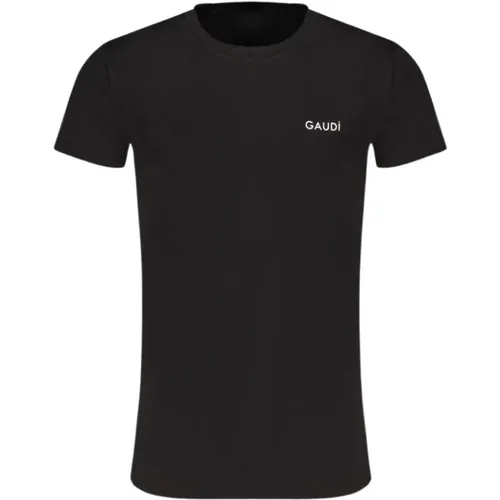 Cotton T-Shirt with Print Logo , male, Sizes: S, XL, L, M, 2XL - Gaudi - Modalova