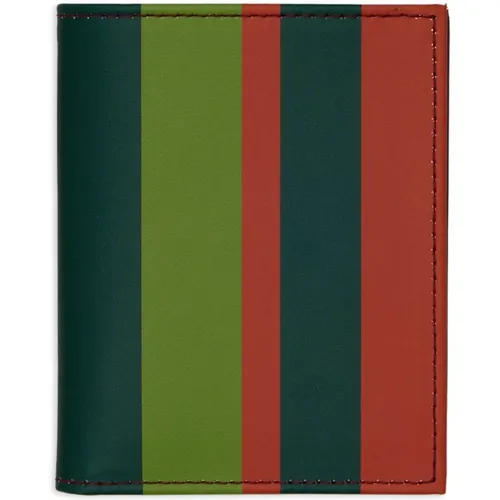 Grüner Leder-Kreditkartenhalter mit mehrfarbigen Streifen - Gallo - Modalova