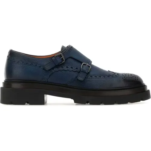 Blaue Lederriemenschuhe Santoni - Santoni - Modalova