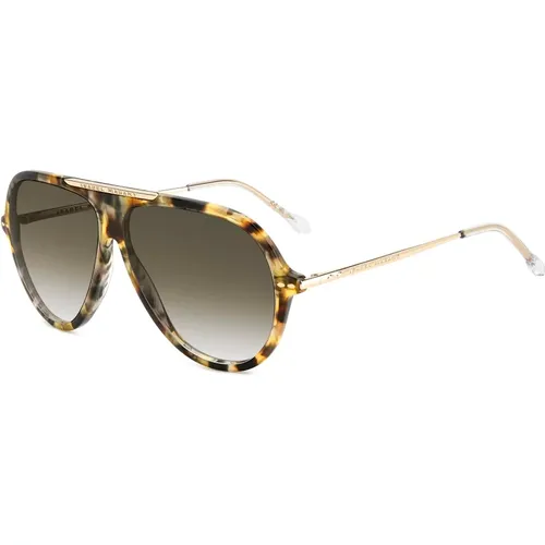 Havana Gold Green Shaded Sunglasses , female, Sizes: 60 MM - Isabel marant - Modalova
