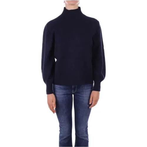 Blauer Rollkragenpullover , Damen, Größe: M - H2O - Modalova