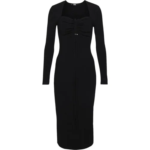 Long Sleeve Cut Out Dress , female, Sizes: S, M, XS - Karl Lagerfeld - Modalova