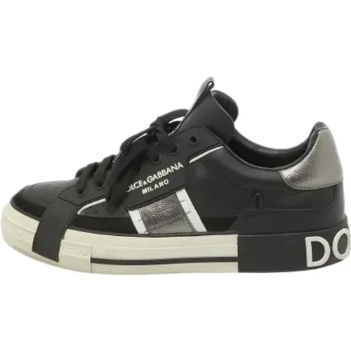 Pre-owned Leather sneakers , male, Sizes: 9 UK - Dolce & Gabbana Pre-owned - Modalova