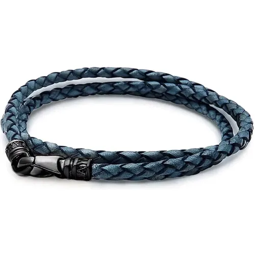 Men's Wrap Around Leather Bracelet , Herren, Größe: XL - Nialaya - Modalova
