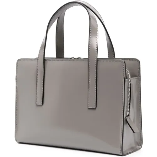 Brushed Leather Handbag with Contrast Trim , female, Sizes: ONE SIZE - Prada - Modalova