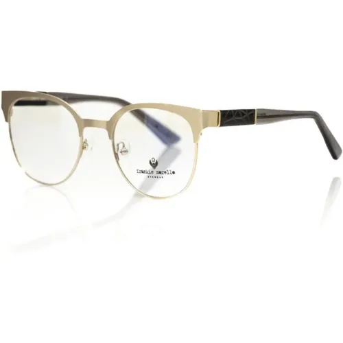 Clubmaster Brille in Gold und Schwarz , Damen, Größe: ONE Size - Frankie Morello - Modalova