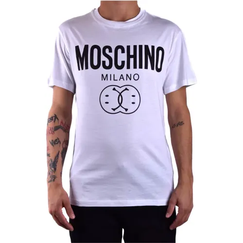 Weißes Klassisches Baumwoll-T-Shirt - Moschino - Modalova