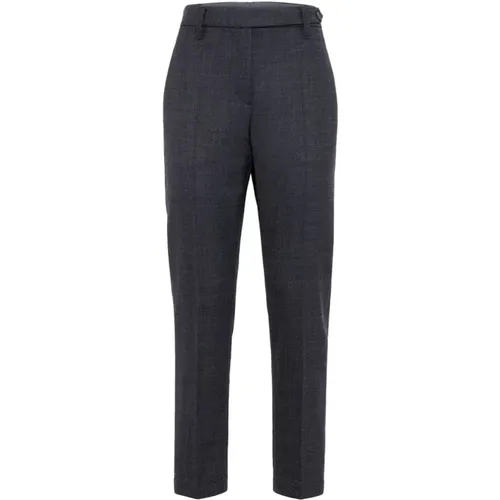 Graue Woll-Crop-Hose - BRUNELLO CUCINELLI - Modalova