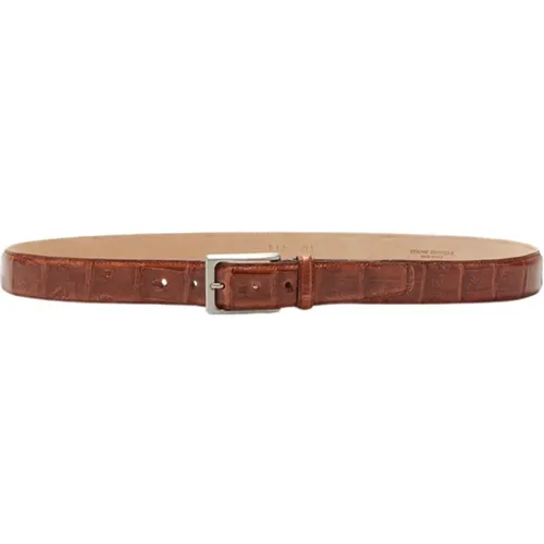 Oslo Cognac Krokodilgürtel , Herren, Größe: 85 CM - Biagini - Modalova