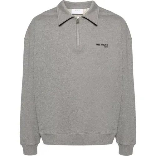 Casual Grey Cotton Half-Zip Sweater , male, Sizes: XL - Axel Arigato - Modalova