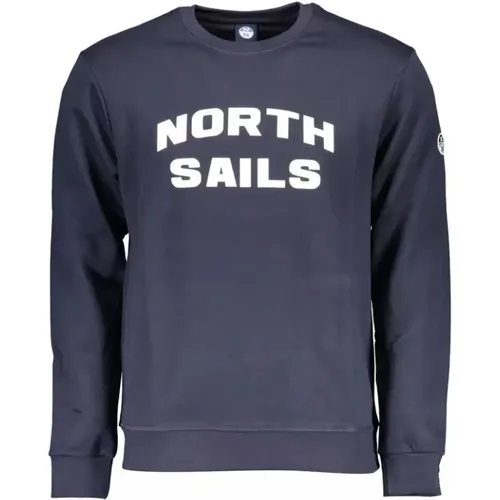 Blau bedruckter Langarm-Sweatshirt , Herren, Größe: M - North Sails - Modalova