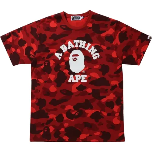 Rotes Camo College Tee Limited Edition , Herren, Größe: 2XL - A BATHING APE - Modalova