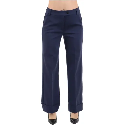 Blaue Palazzo Hose Straight Leg , Damen, Größe: XS - Marella - Modalova