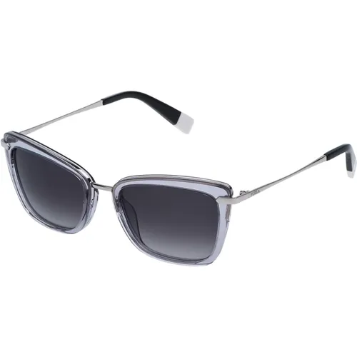 Silber Graue Verlaufssonnenbrille , Damen, Größe: 52 MM - Furla - Modalova