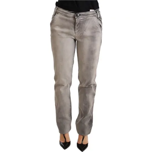 Grau Gewaschene Niedrige Taille Skinny Jeans , Damen, Größe: W27 - Ermanno Scervino - Modalova