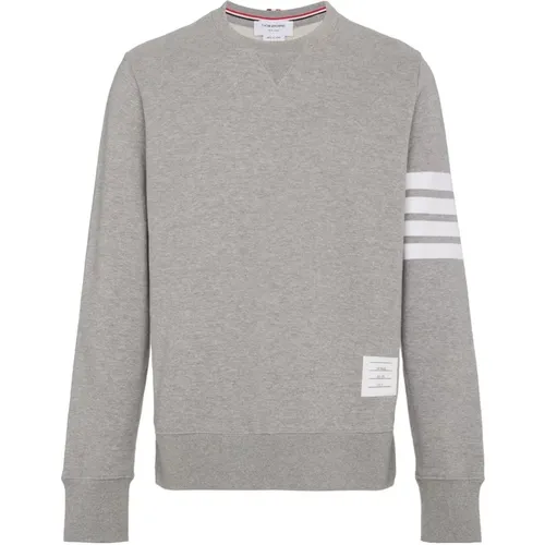 Grey Sweater Crew Neck Long Sleeve , male, Sizes: L, 2XL - Thom Browne - Modalova