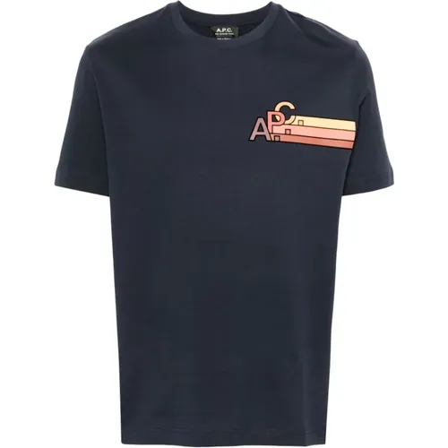 Cotton Jersey T-shirt with Logo Print , male, Sizes: L, S - A.p.c. - Modalova