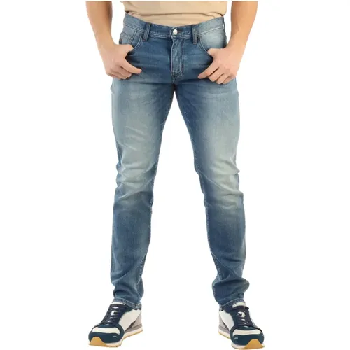 Slim Fit Jeans mit Used-Look , Herren, Größe: W38 - Armani Exchange - Modalova