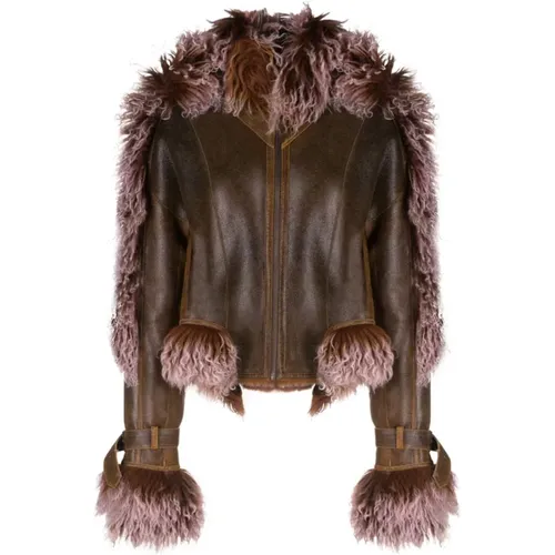 Shearling High Neck Jacket , female, Sizes: 2XS - Jean Paul Gaultier - Modalova