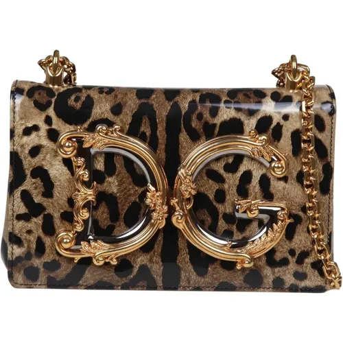 Leopard Print Cross Body Bag , female, Sizes: ONE SIZE - Dolce & Gabbana - Modalova
