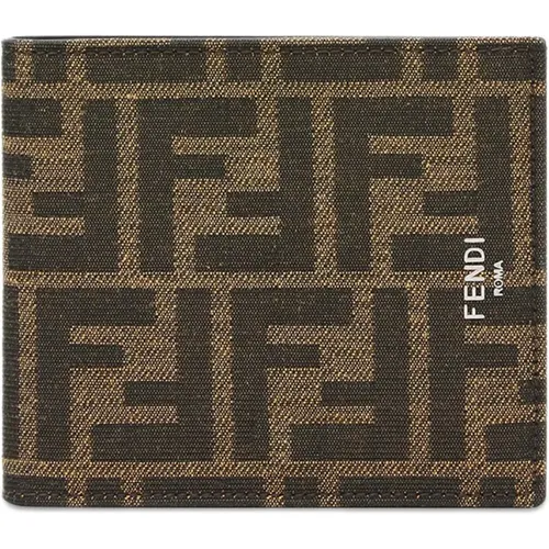 Wallet with FF Fabric Details , male, Sizes: ONE SIZE - Fendi - Modalova