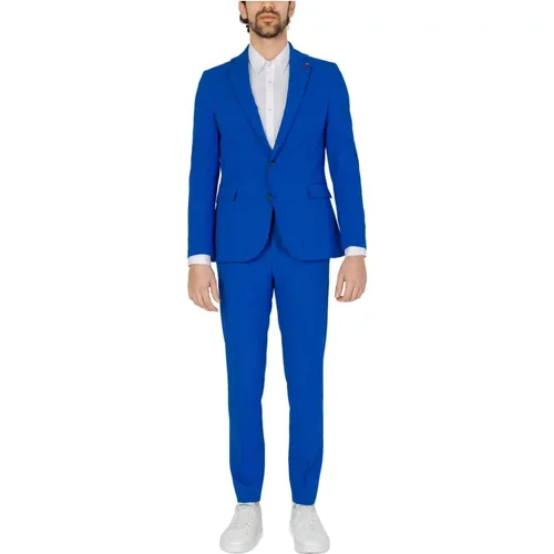 Blaues Anzug mit Vordertaschen , Herren, Größe: 3XL - Mulish - Modalova