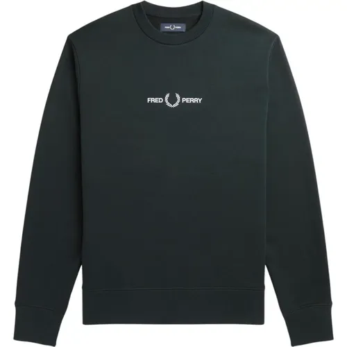 Night Embroidered Sweatshirt , male, Sizes: XL, M, L - Fred Perry - Modalova