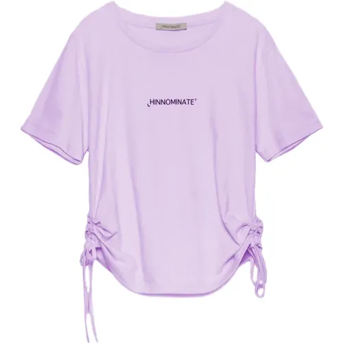 Jersey T-Shirt mit Raffung und hängenden Bändern - Hinnominate - Modalova