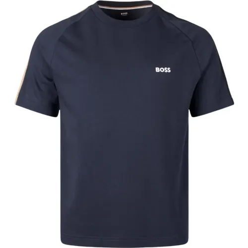 Blau Logo Baumwoll T-Shirt , Herren, Größe: 2XL - Hugo Boss - Modalova