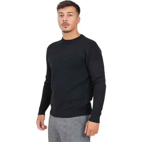 Schwarzer Rundhalsausschnitt Pullover , Herren, Größe: 2XL - Selected Homme - Modalova