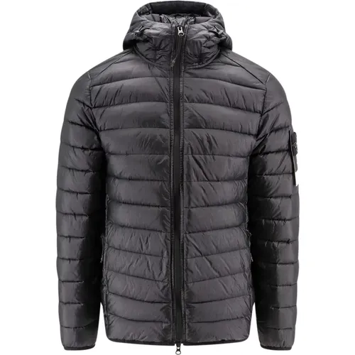 Quilted Nylon Jacket with Removable Logo Patch , male, Sizes: M, L, S - Stone Island - Modalova