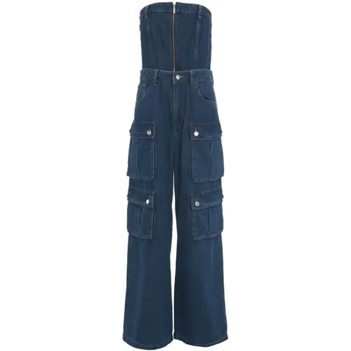 Cargo Denim Overall mit Reißverschluss - Liu Jo - Modalova