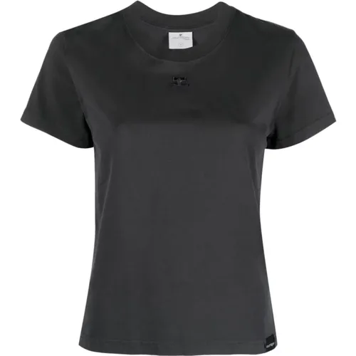 Womens Clothing T-Shirts Polos Grey Ss24 , female, Sizes: S - Courrèges - Modalova