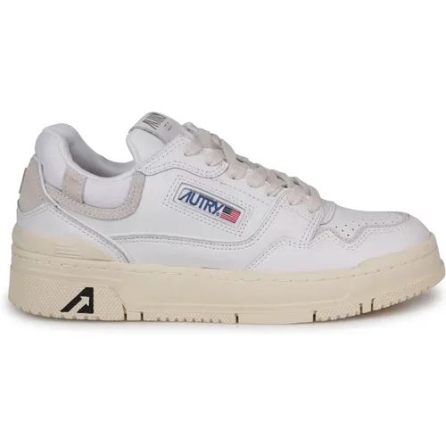 Niedrige Ledersneakers mit Logo-Patch , Damen, Größe: 41 EU - Autry - Modalova