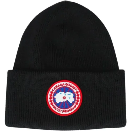 Schwarze Woll Winter Beanie Mütze - Canada Goose - Modalova