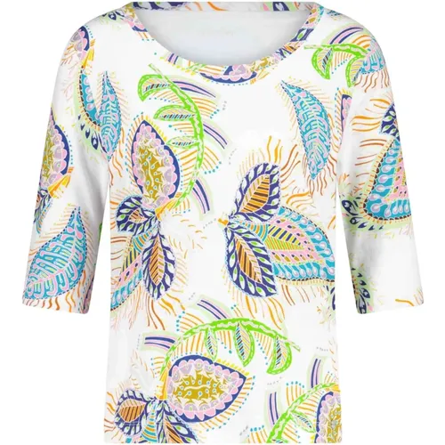T-Shirt aus Jersey im floralen Design , Damen, Größe: S - Marc Cain - Modalova