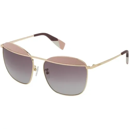 Sonnenbrille mit Pinkem Rahmen,Sonnenbrille mit Rosa Rahmen - Furla - Modalova