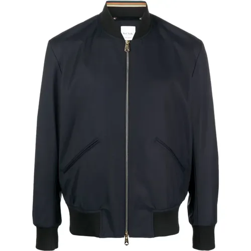 Wool Bomber Jacket with Green Storm System® , male, Sizes: XL, L, M, S - PS By Paul Smith - Modalova