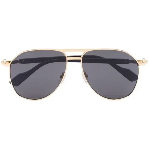 Gold Sungles Upgrade Style Versatile , male, Sizes: 59 MM - Gucci - Modalova