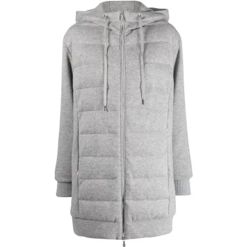 Grey Down Casual Coat , female, Sizes: XS, M, L, S - Eleventy - Modalova