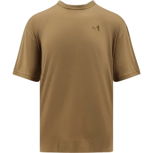 Braunes T-Shirt mit Rundhalsausschnitt , Herren, Größe: L - Ten C - Modalova