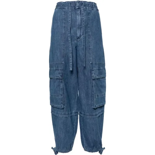 Denim Trousers with Drawstring Waistband , female, Sizes: S, M, XS, 2XS - Isabel Marant Étoile - Modalova
