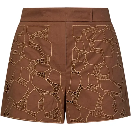 Max Mara mid-rise gabardine shorts - Brown