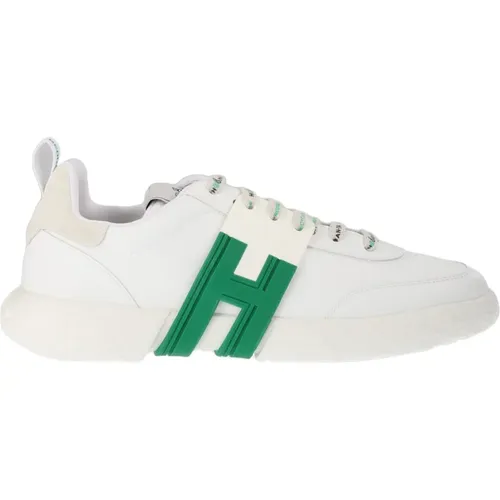 Grüne Sneakers - Regular Fit - Geeignet für Alle Temperaturen - 100% Leder , Herren, Größe: 44 EU - Hogan - Modalova