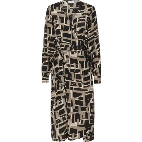 Graphic Print Wrap Dress , female, Sizes: XS, M, 2XL, 3XL, L, XL, S - Kaffe - Modalova