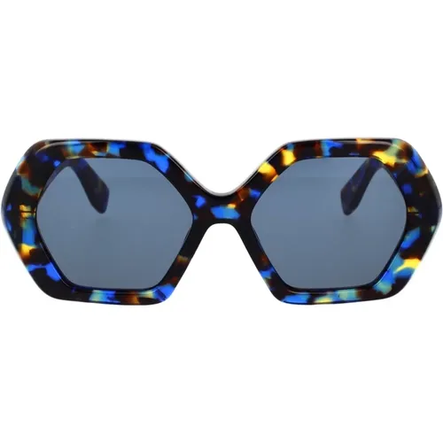 Hexagonal Sunglasses with Bold Tortoiseshell Frame , female, Sizes: 55 MM - Ambush - Modalova