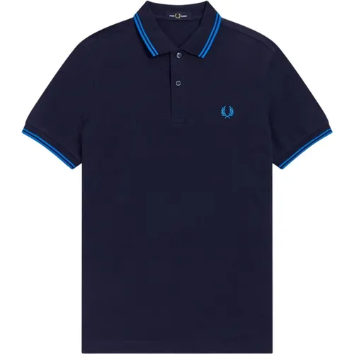 Slim Fit Twin Tipped Polo - Dunkles Carbon Kingfisher - Fred Perry - Modalova
