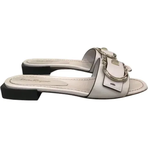 Pre-owned Leather sandals , female, Sizes: 4 1/2 UK - Salvatore Ferragamo Pre-owned - Modalova